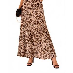 NEW KLD. SIGNATURE polyester maxi skirt in leopard